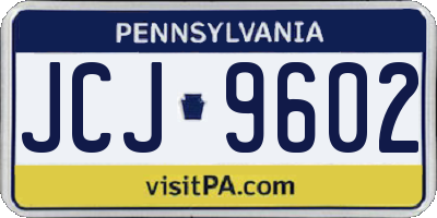 PA license plate JCJ9602