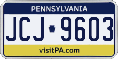 PA license plate JCJ9603