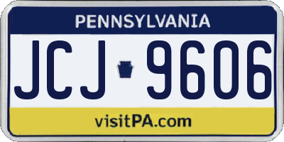 PA license plate JCJ9606