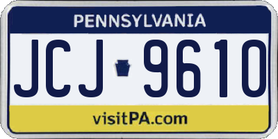 PA license plate JCJ9610