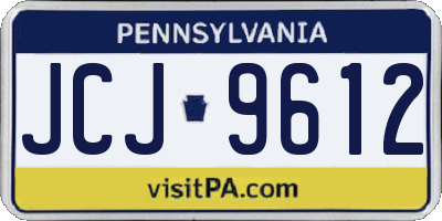 PA license plate JCJ9612