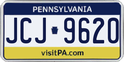 PA license plate JCJ9620