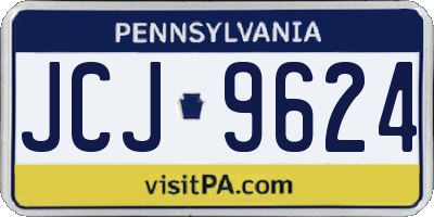 PA license plate JCJ9624