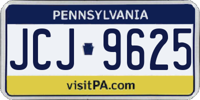 PA license plate JCJ9625