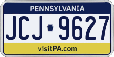 PA license plate JCJ9627