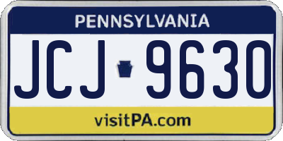 PA license plate JCJ9630