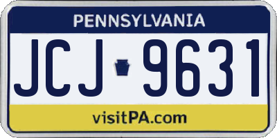 PA license plate JCJ9631