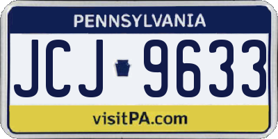 PA license plate JCJ9633