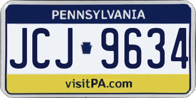 PA license plate JCJ9634