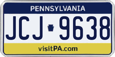 PA license plate JCJ9638