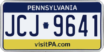 PA license plate JCJ9641
