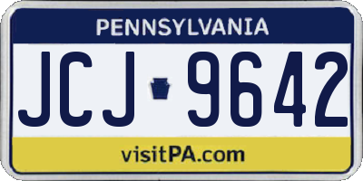PA license plate JCJ9642