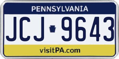 PA license plate JCJ9643