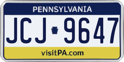 PA license plate JCJ9647