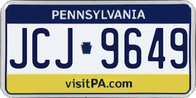 PA license plate JCJ9649