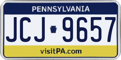 PA license plate JCJ9657
