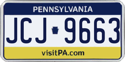 PA license plate JCJ9663