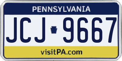 PA license plate JCJ9667