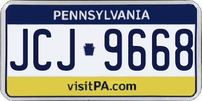 PA license plate JCJ9668
