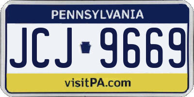 PA license plate JCJ9669