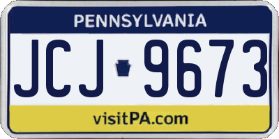 PA license plate JCJ9673
