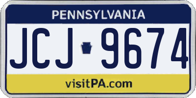 PA license plate JCJ9674