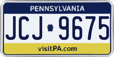 PA license plate JCJ9675