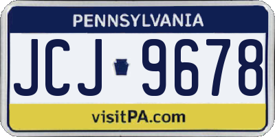 PA license plate JCJ9678