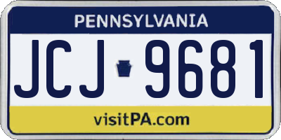 PA license plate JCJ9681