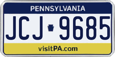PA license plate JCJ9685
