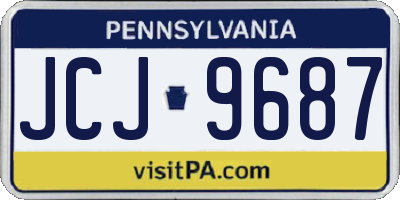 PA license plate JCJ9687