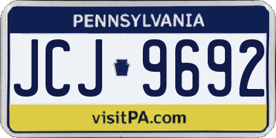 PA license plate JCJ9692