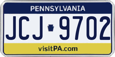 PA license plate JCJ9702