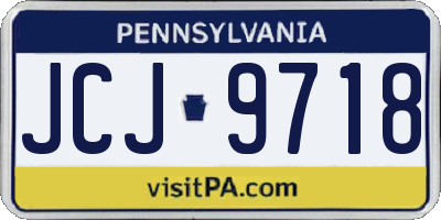 PA license plate JCJ9718