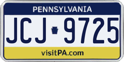 PA license plate JCJ9725