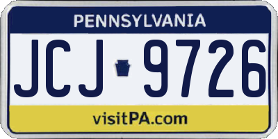 PA license plate JCJ9726