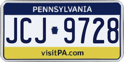 PA license plate JCJ9728
