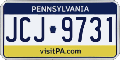 PA license plate JCJ9731