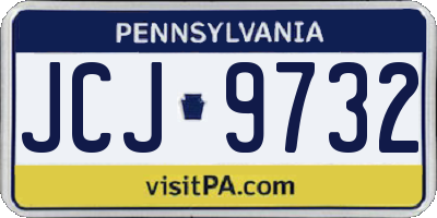 PA license plate JCJ9732
