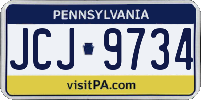 PA license plate JCJ9734