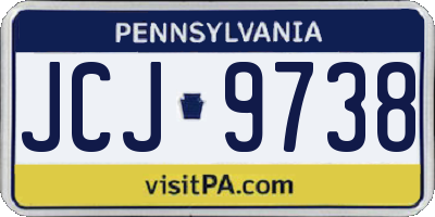 PA license plate JCJ9738