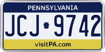 PA license plate JCJ9742