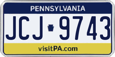 PA license plate JCJ9743