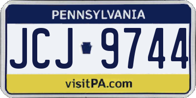 PA license plate JCJ9744
