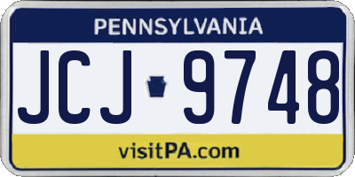 PA license plate JCJ9748
