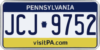PA license plate JCJ9752
