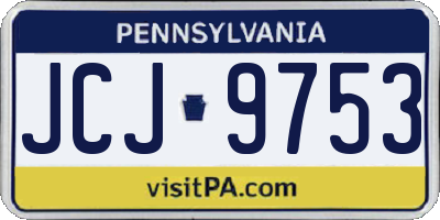 PA license plate JCJ9753