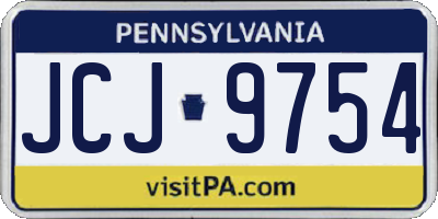 PA license plate JCJ9754