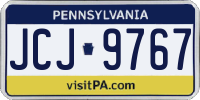 PA license plate JCJ9767