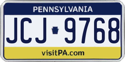 PA license plate JCJ9768